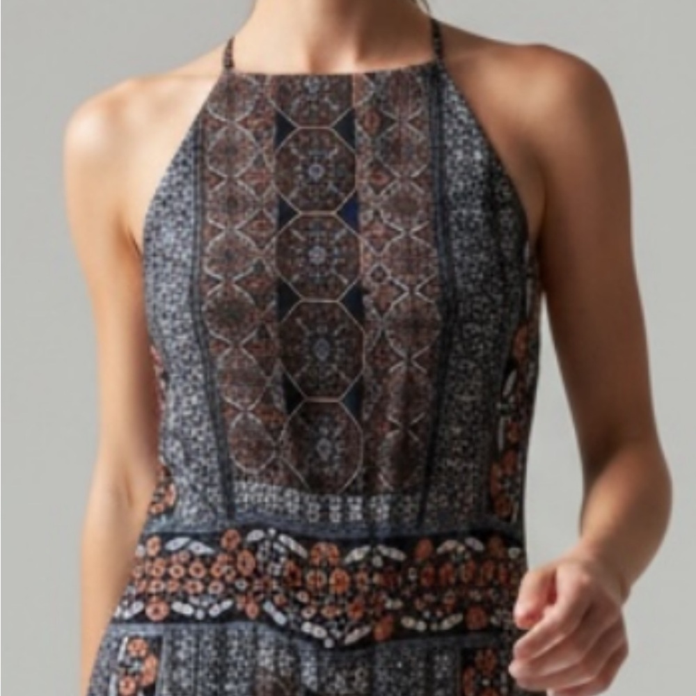 Crystal Sky Ethnic Inspired Halter-Neck Jumpsuit in Navy and Orange NWT Junior 9 - Picture 2 of 9